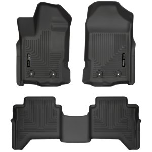 Ford Ranger Floor Mats - Front + Rear - Husky Liners - Weatherbeater - Black - `19-`27